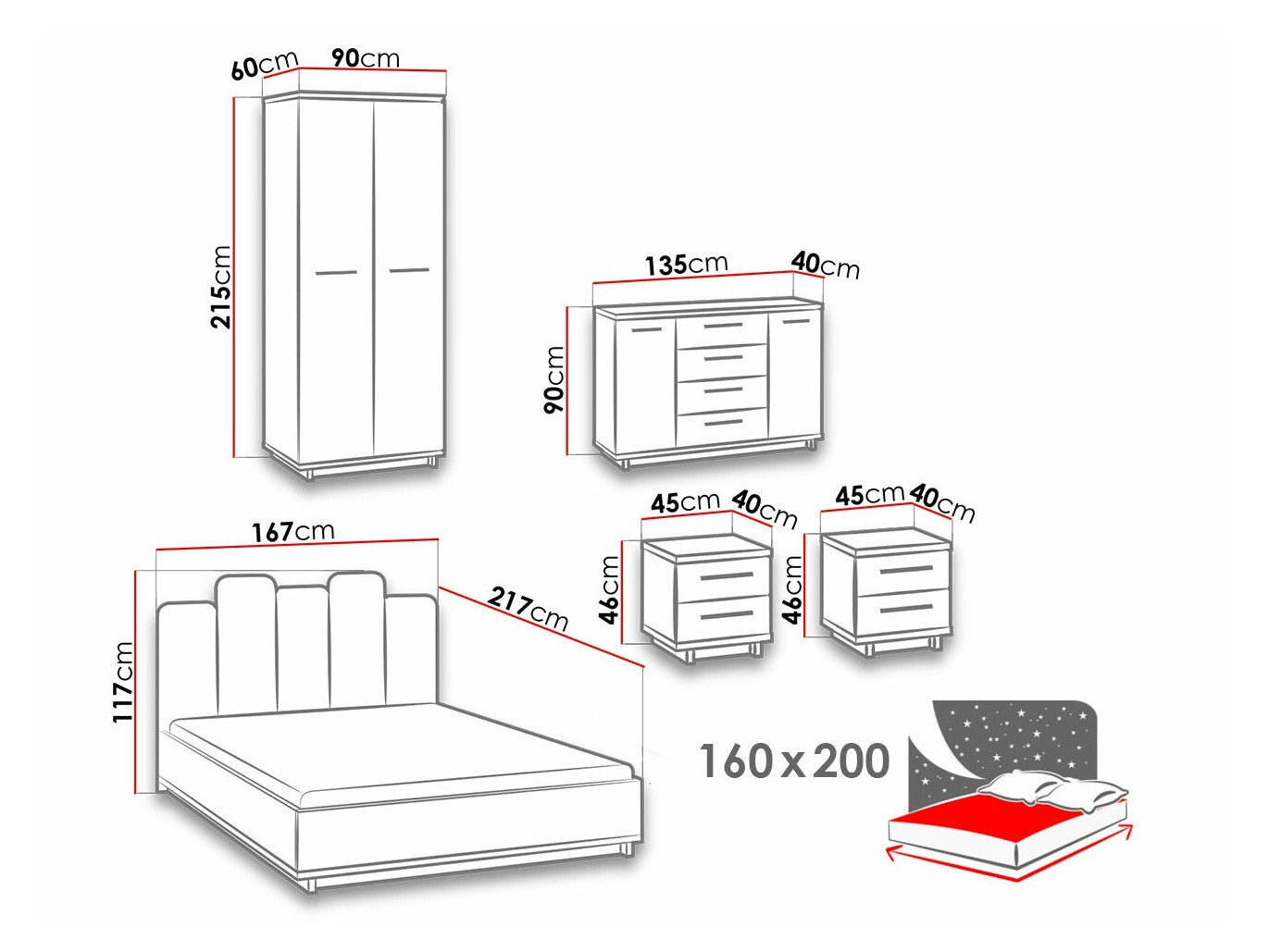 Soveværelses-sæt Morlira 116