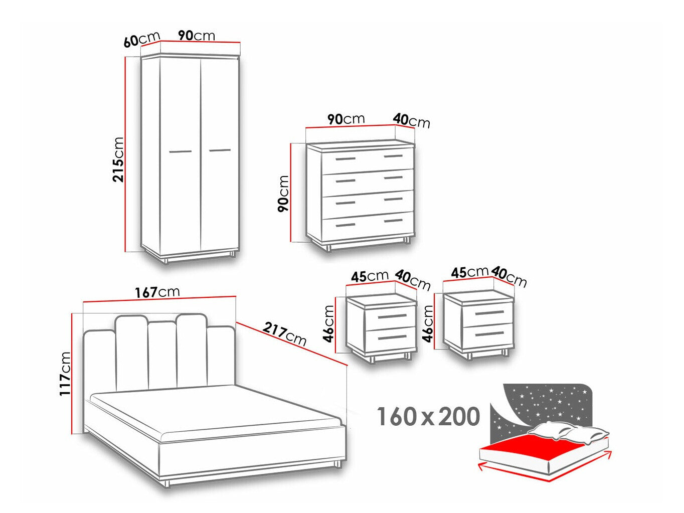 Soveværelses-sæt Morlira 117