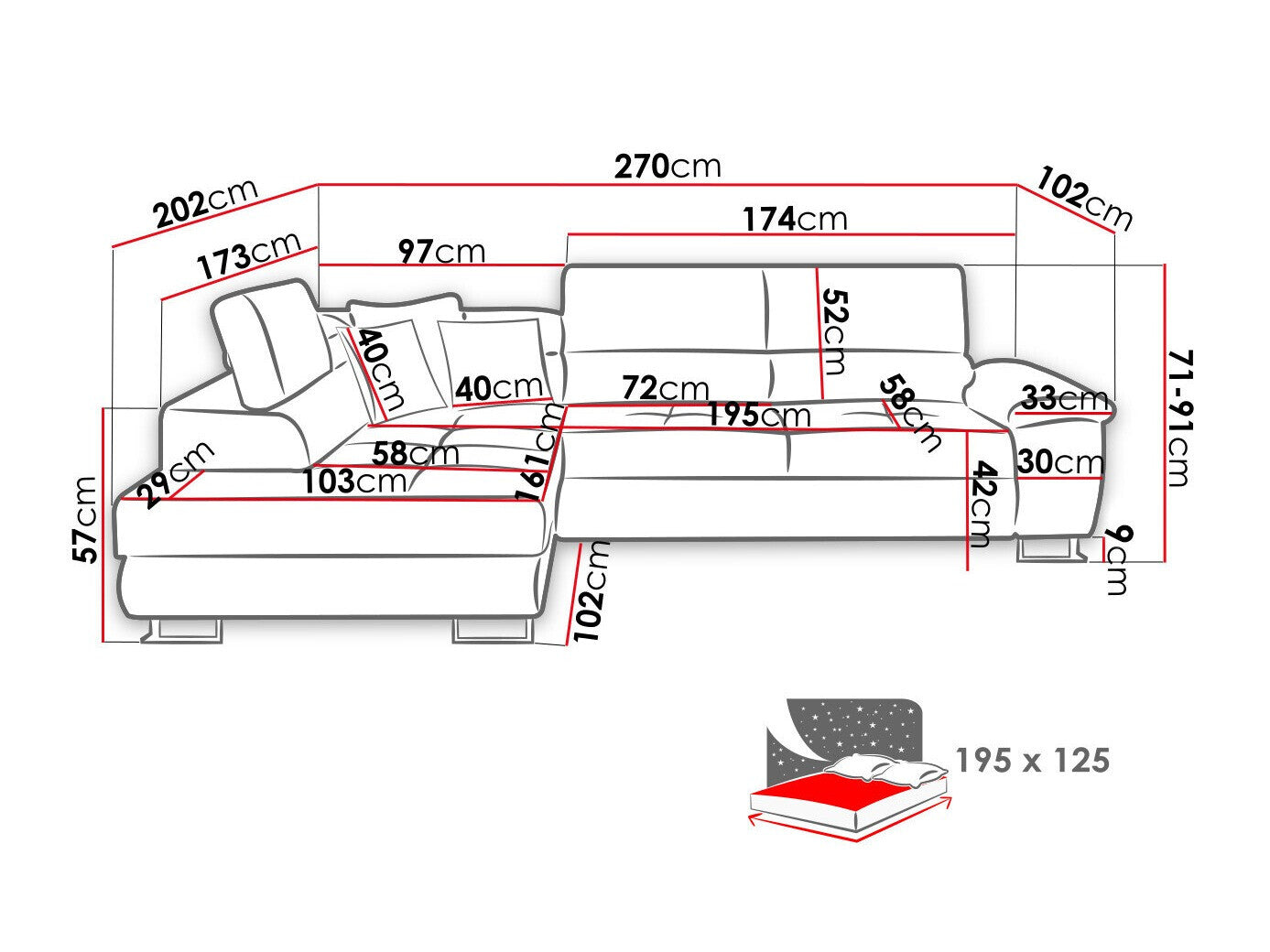Hjørnesofa Comfivo 166
