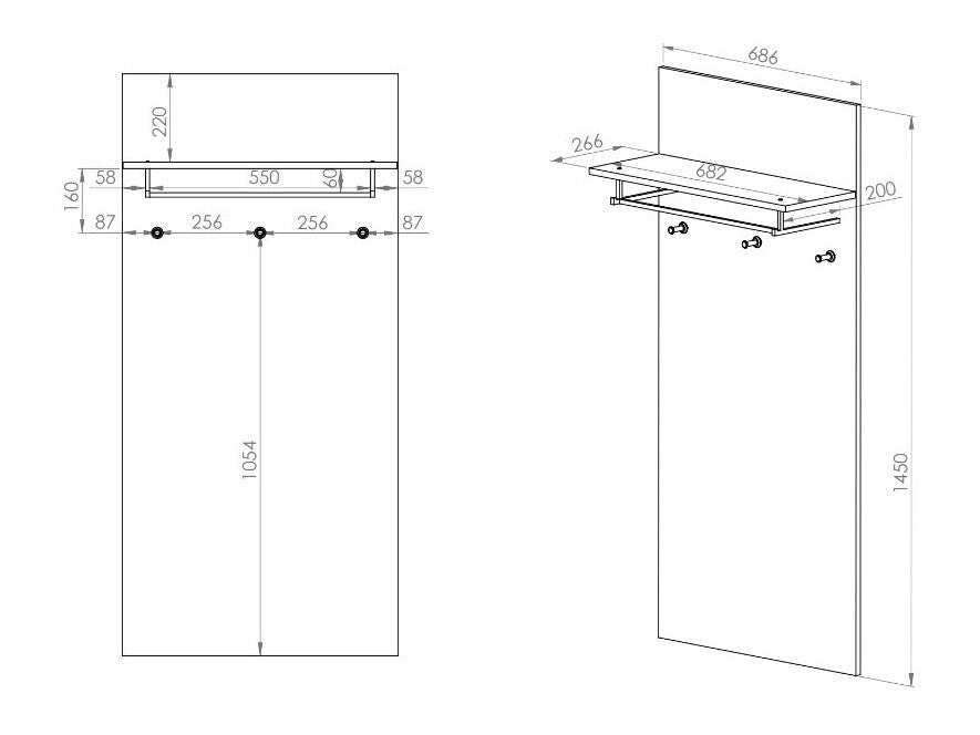 Knagerække Larnolo 123