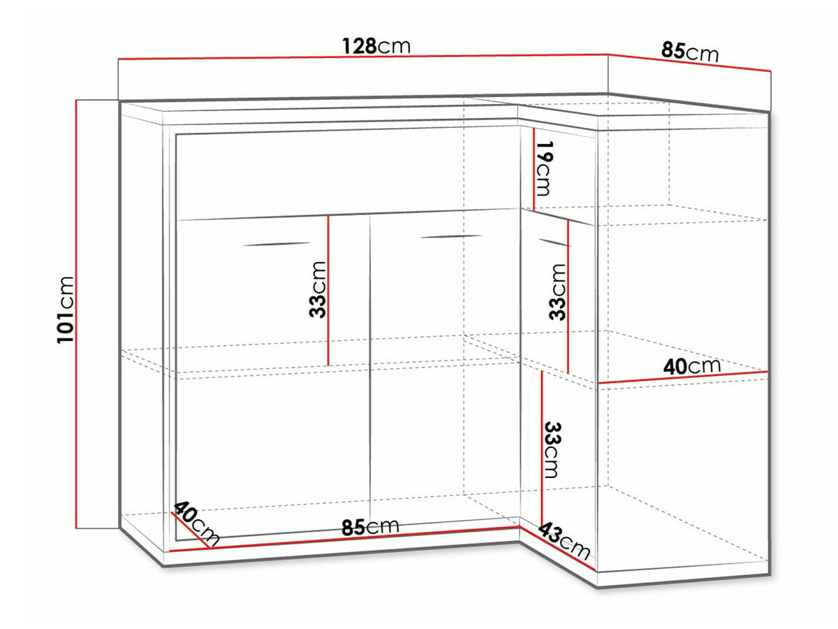 Corner chest of drawers Stanton F106