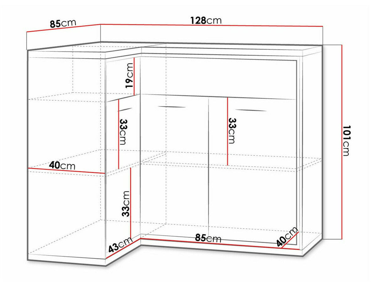 Corner chest of drawers Stanton F126