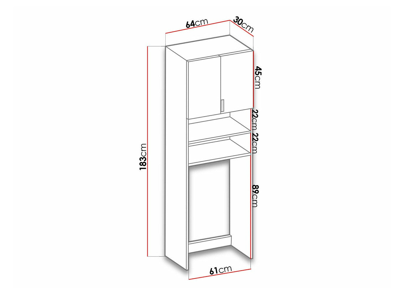 Stående badeværelsesskab Dover 114