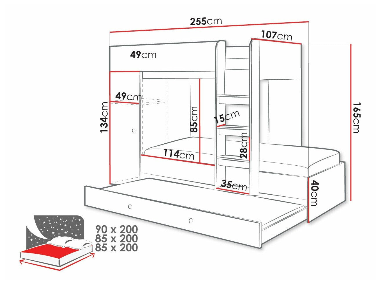 Køjeseng Hartford 360