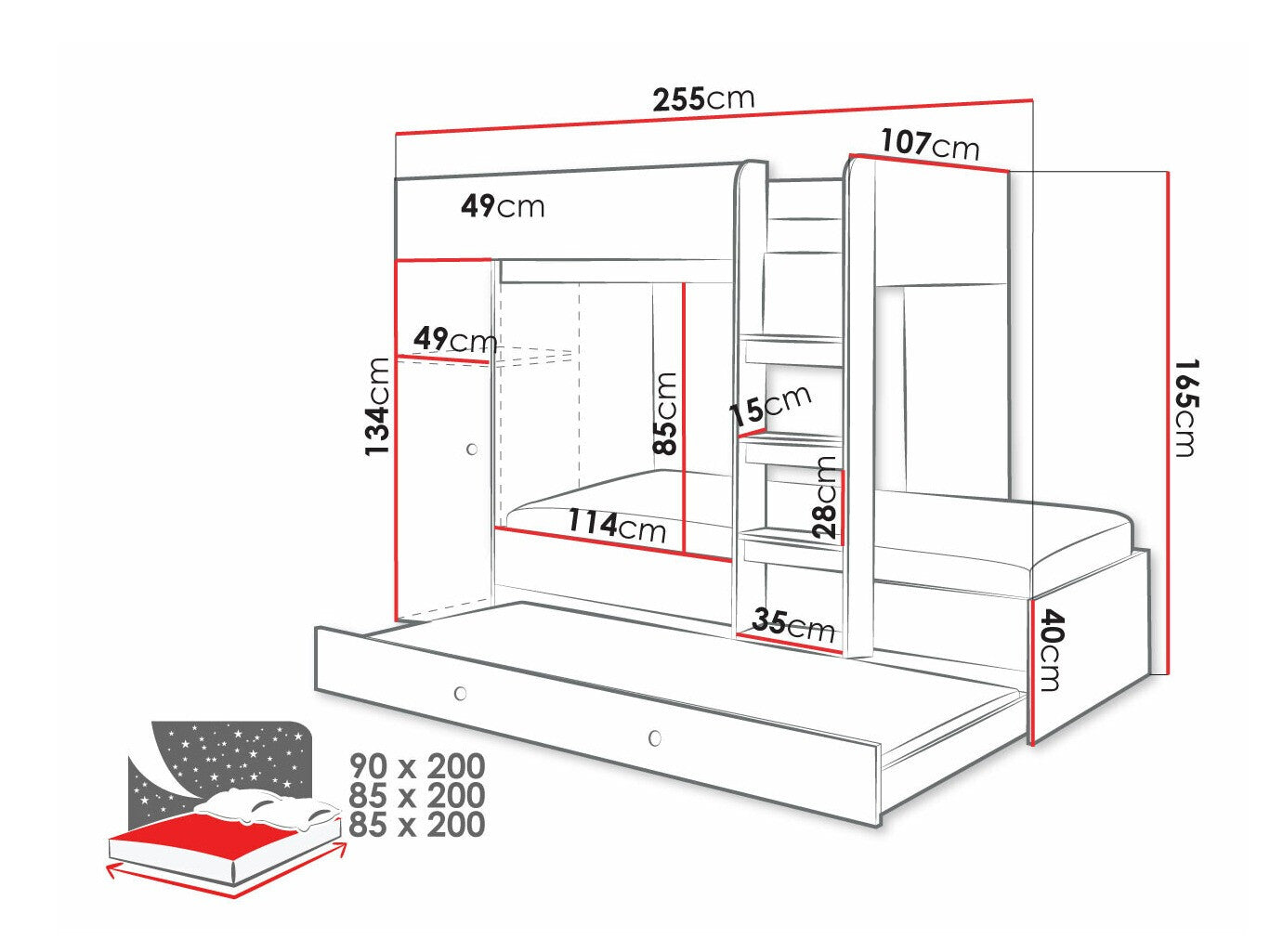 Køjeseng Hartford 360