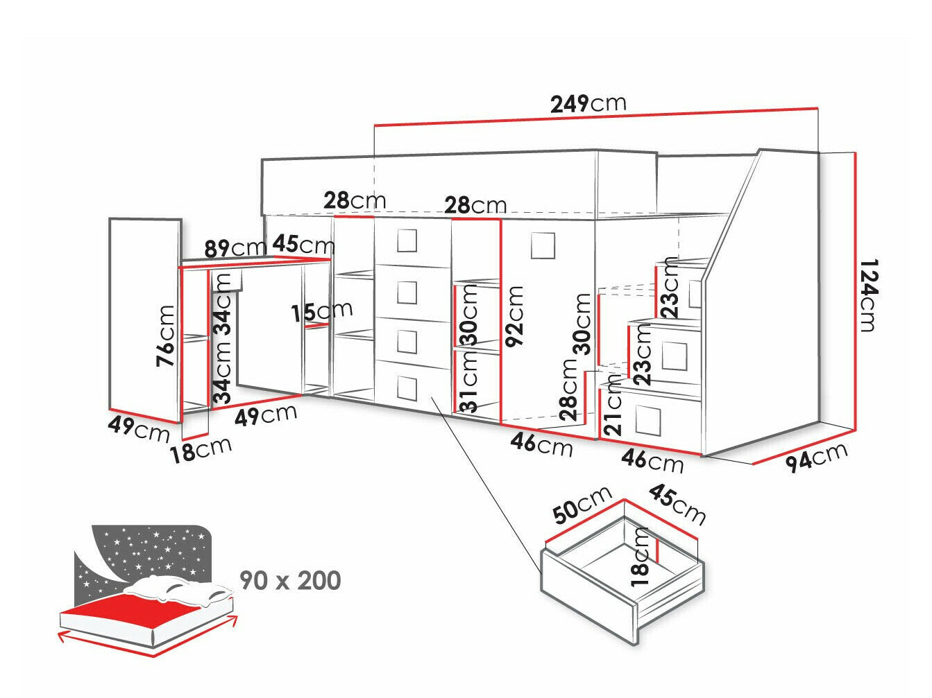 Køjeseng Hartford 366
