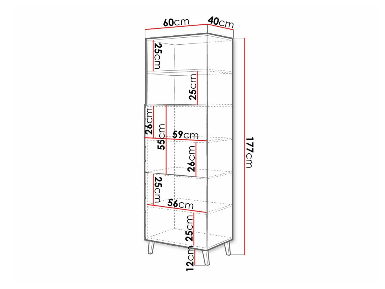 Bookcase Charlotte 178