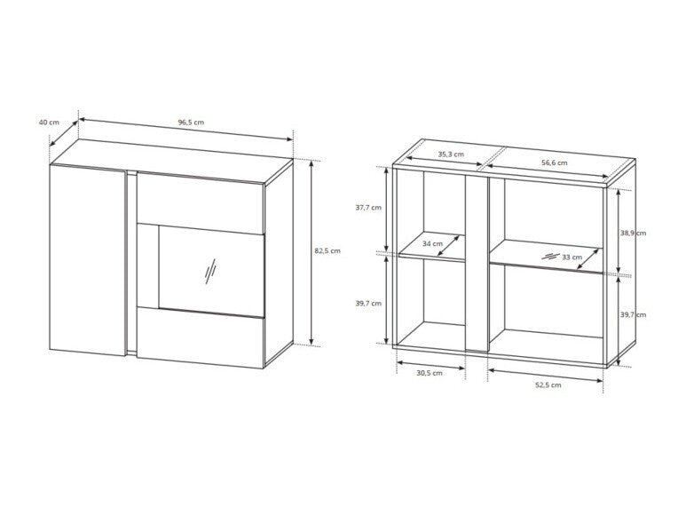Vægmonteret vitrineskab Kingston E108
