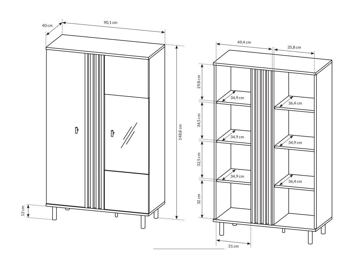 Vitrineskab Kingston H104