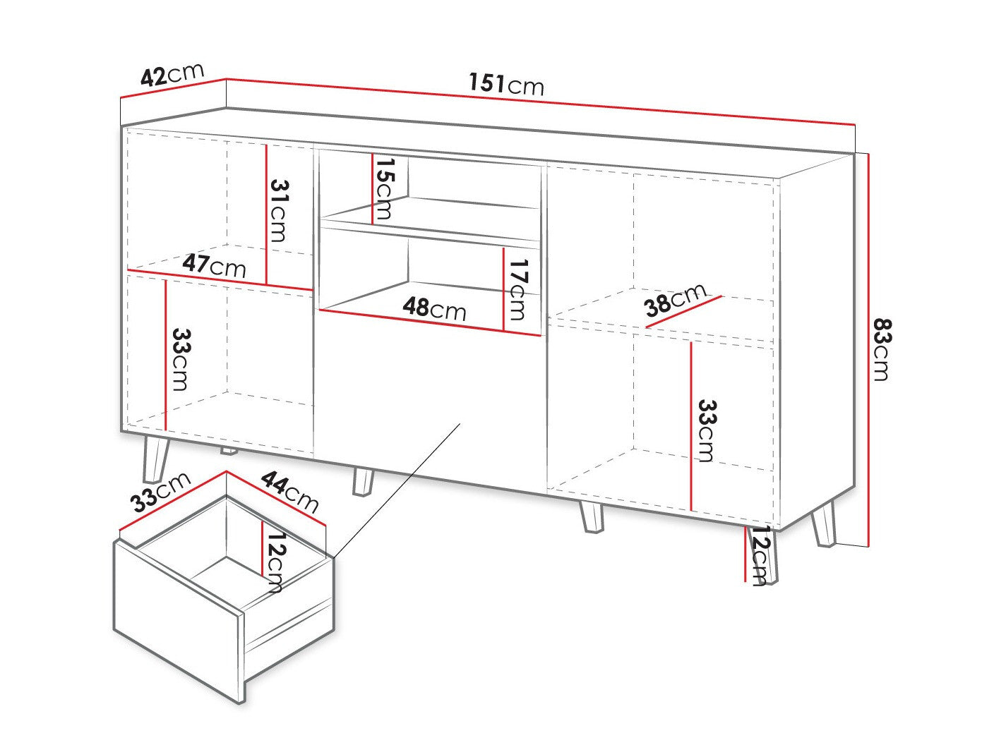 Chest of drawers Charlotte J110