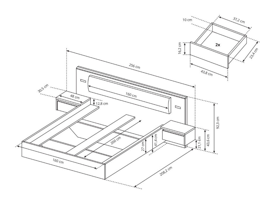 Seng Kingston M103 Med sengeborde
