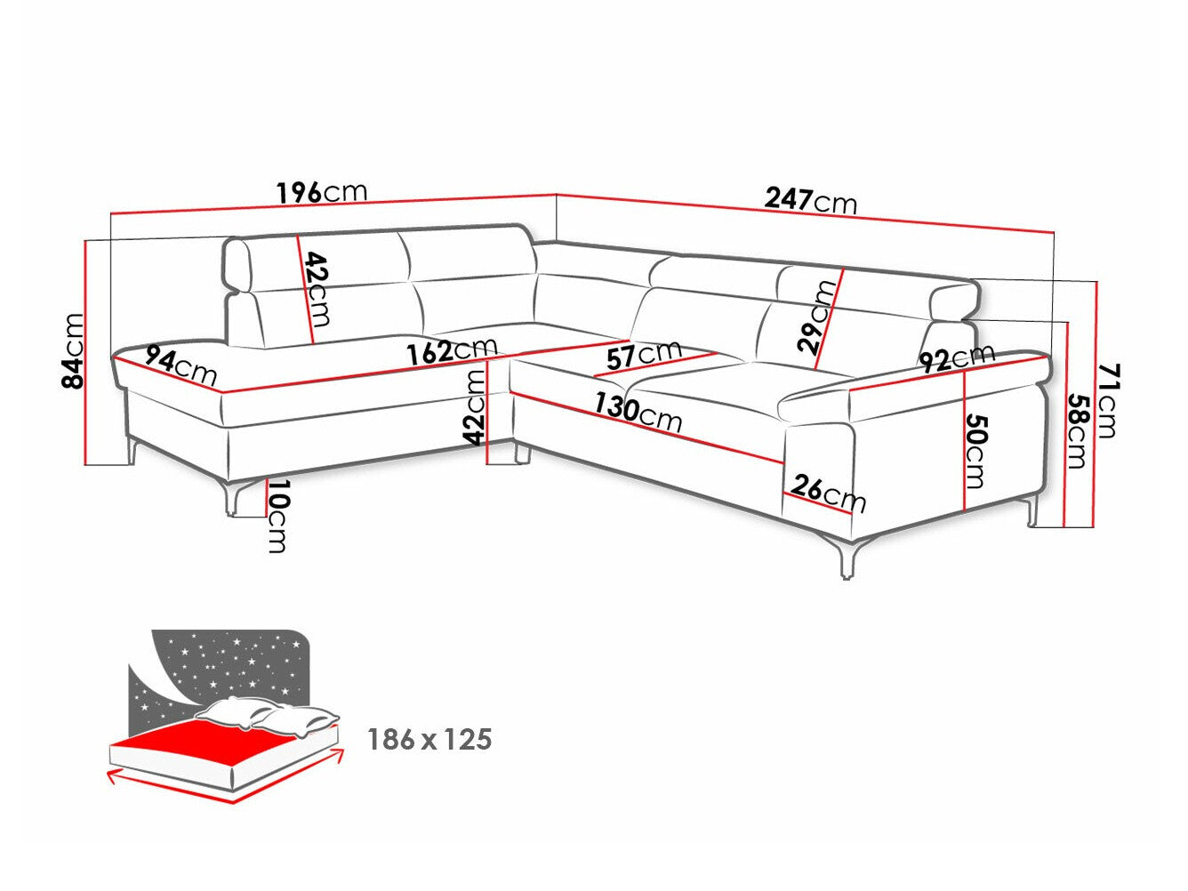 Hjørnesofa Lincoln 168