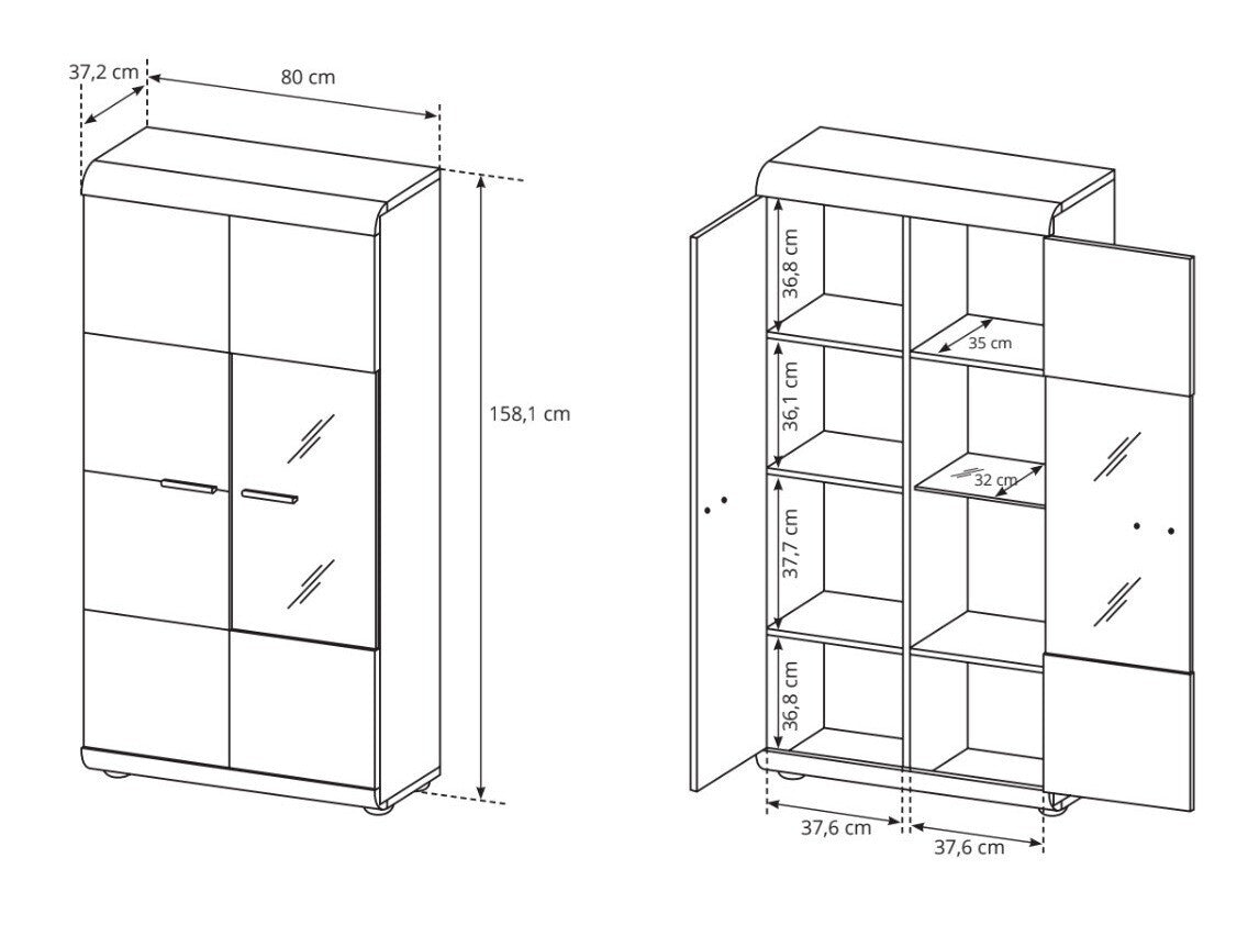 Vitrineskab Kingston A104