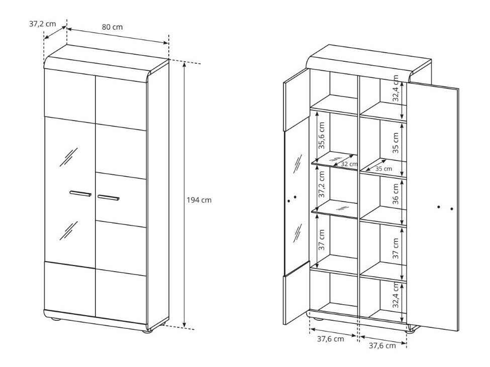 Vitrineskab Kingston A105