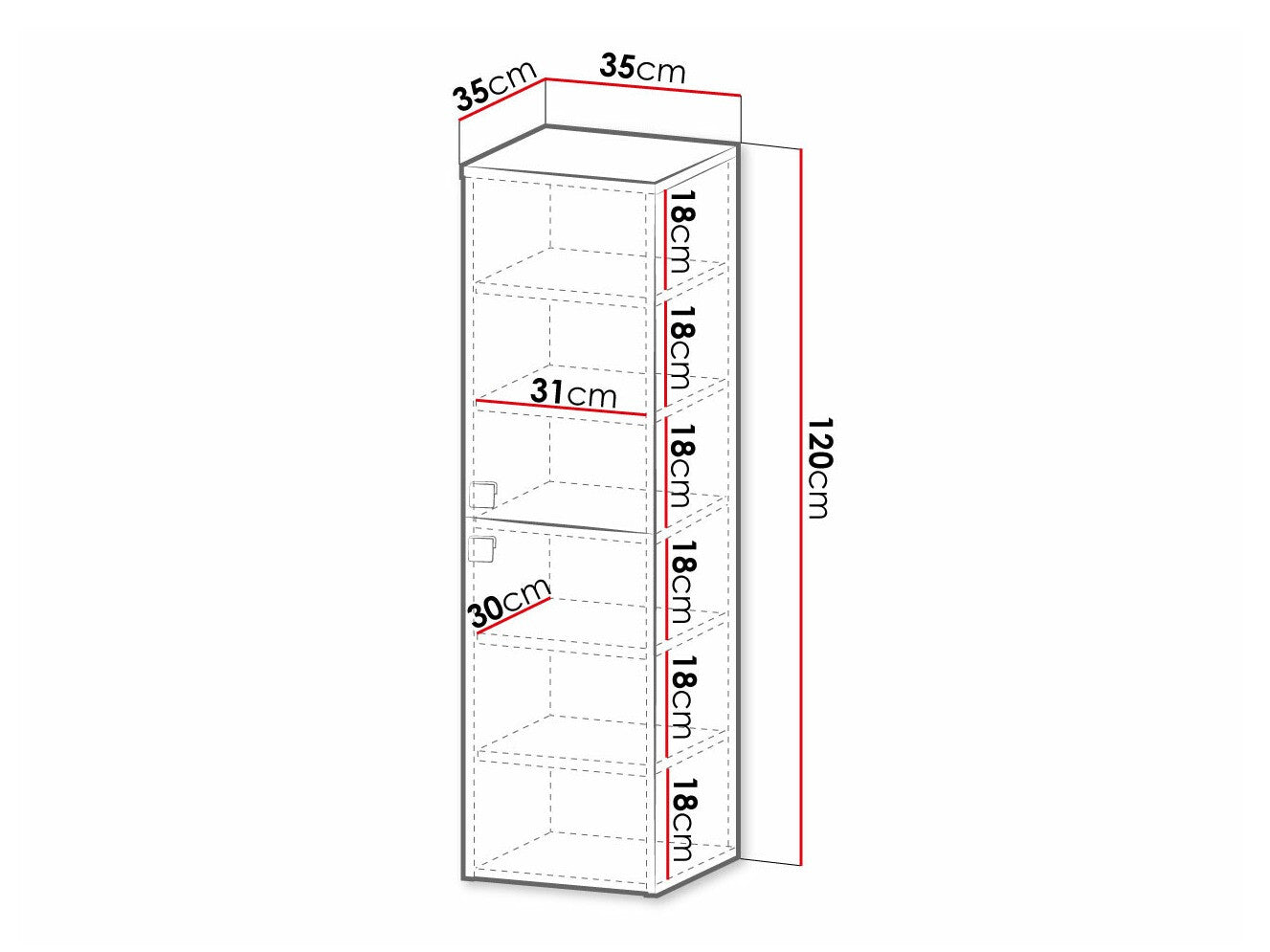 Wall mounted bathroom cabinet Merced R101