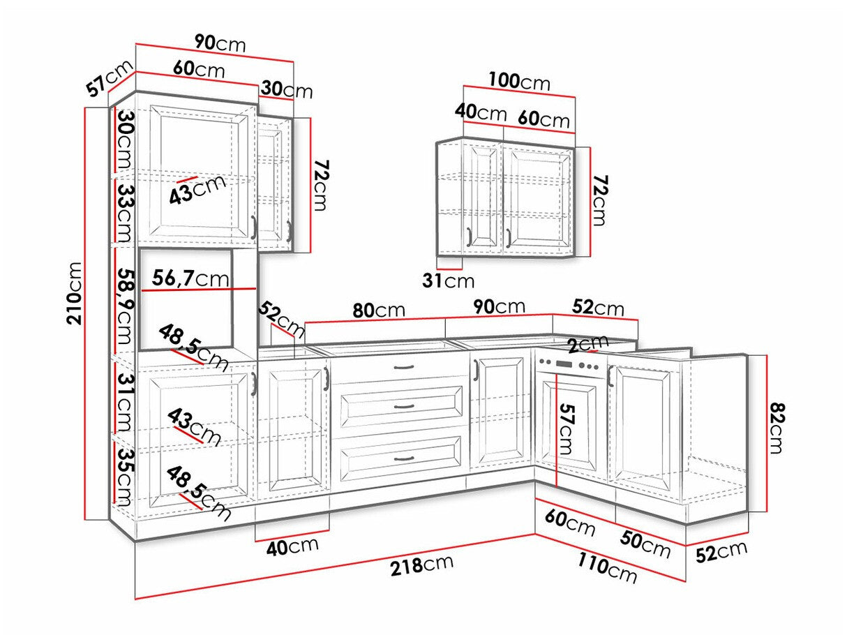 Modulopbygget køkkensæt Retro White 148