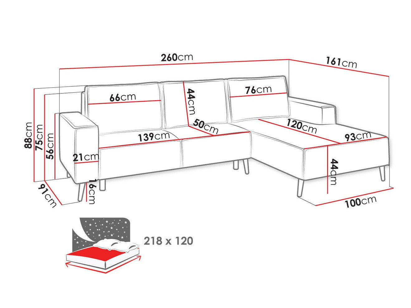 Hjørnesofa Lincoln 172