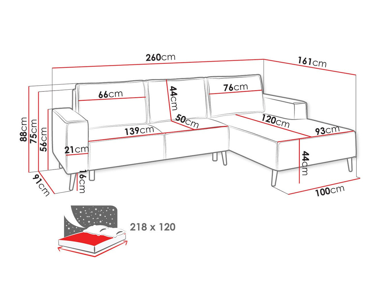 Hjørnesofa Lincoln 172