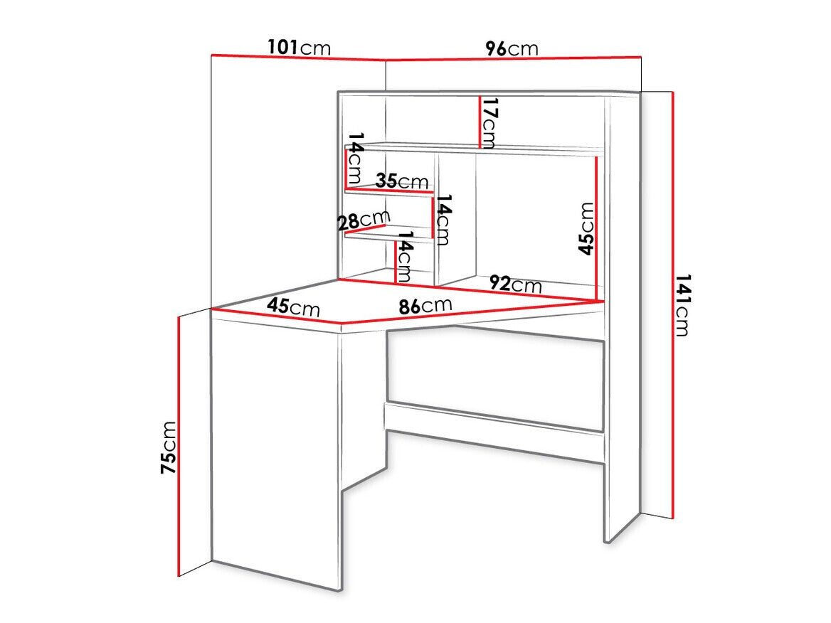 Hjørneskrivebord Bedford 101