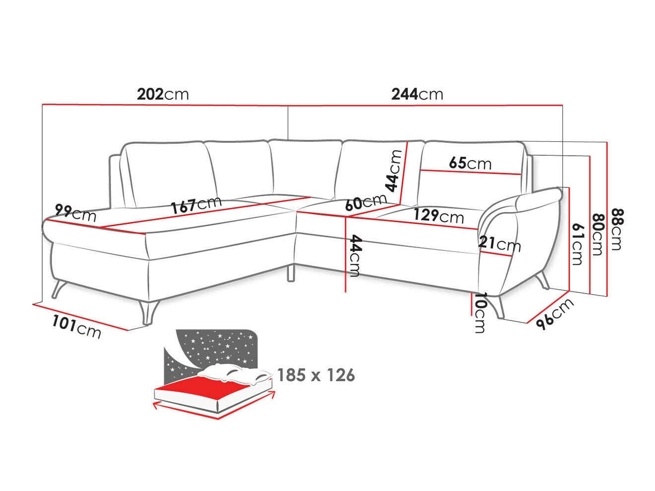 Hjørnesofa Lincoln 174