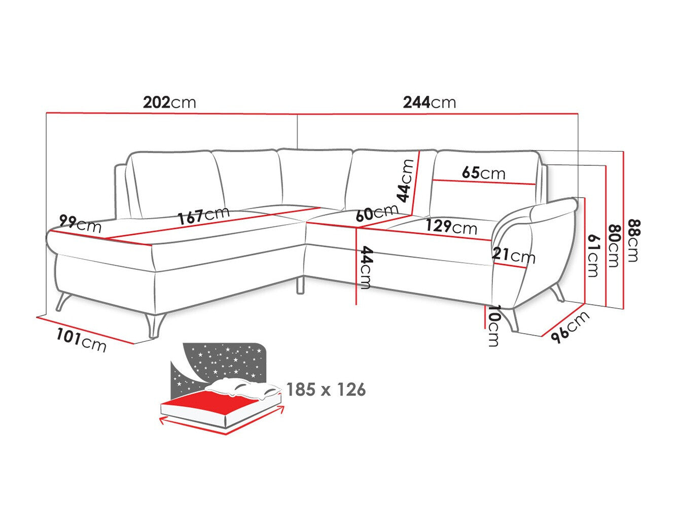 Hjørnesofa Lincoln 174
