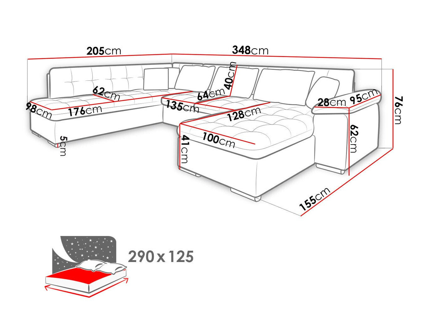 Hjørnesofa Comfivo 180
