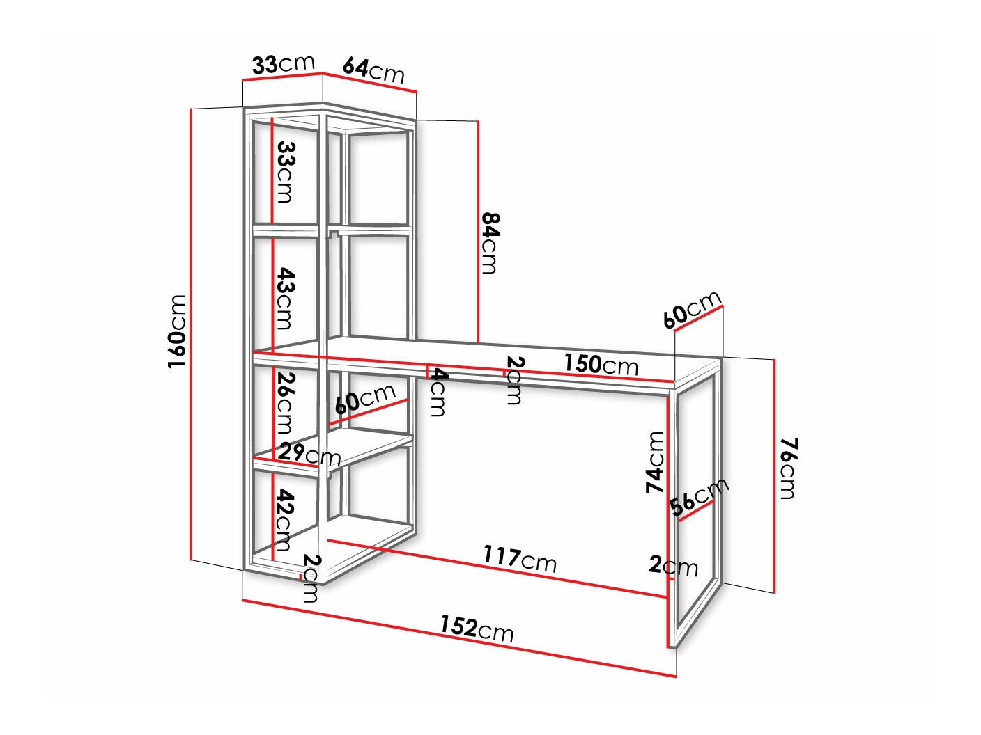 Skrivebord Oswego 107