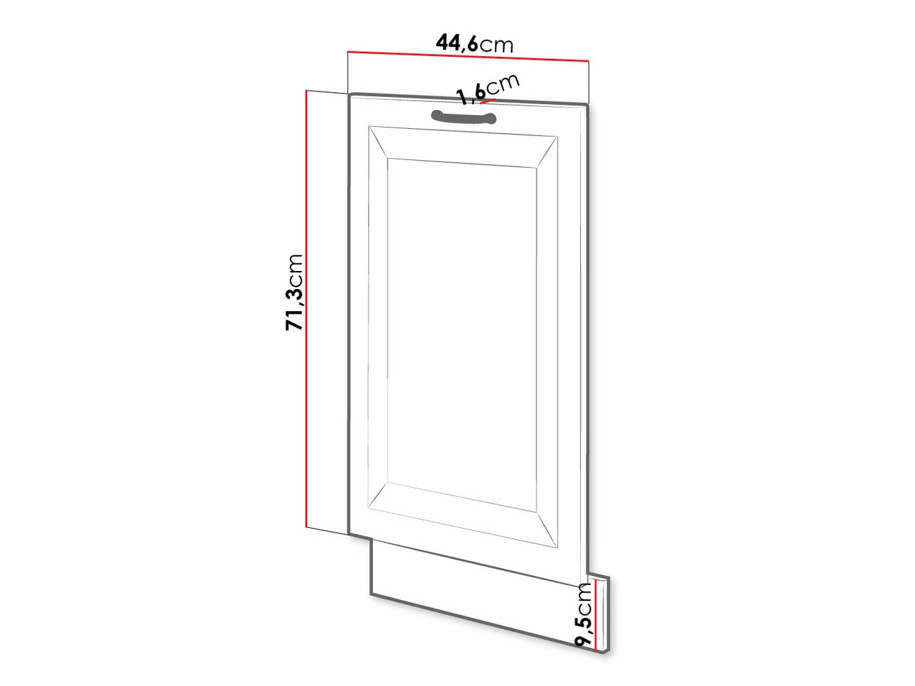 Dør til opvaskemaskine Retro White 146