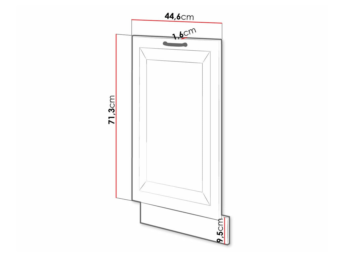 Dør til opvaskemaskine Retro Grey 146