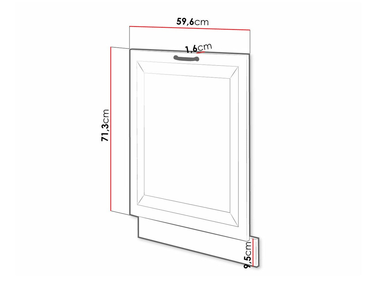 Dør til opvaskemaskine Retro White 147