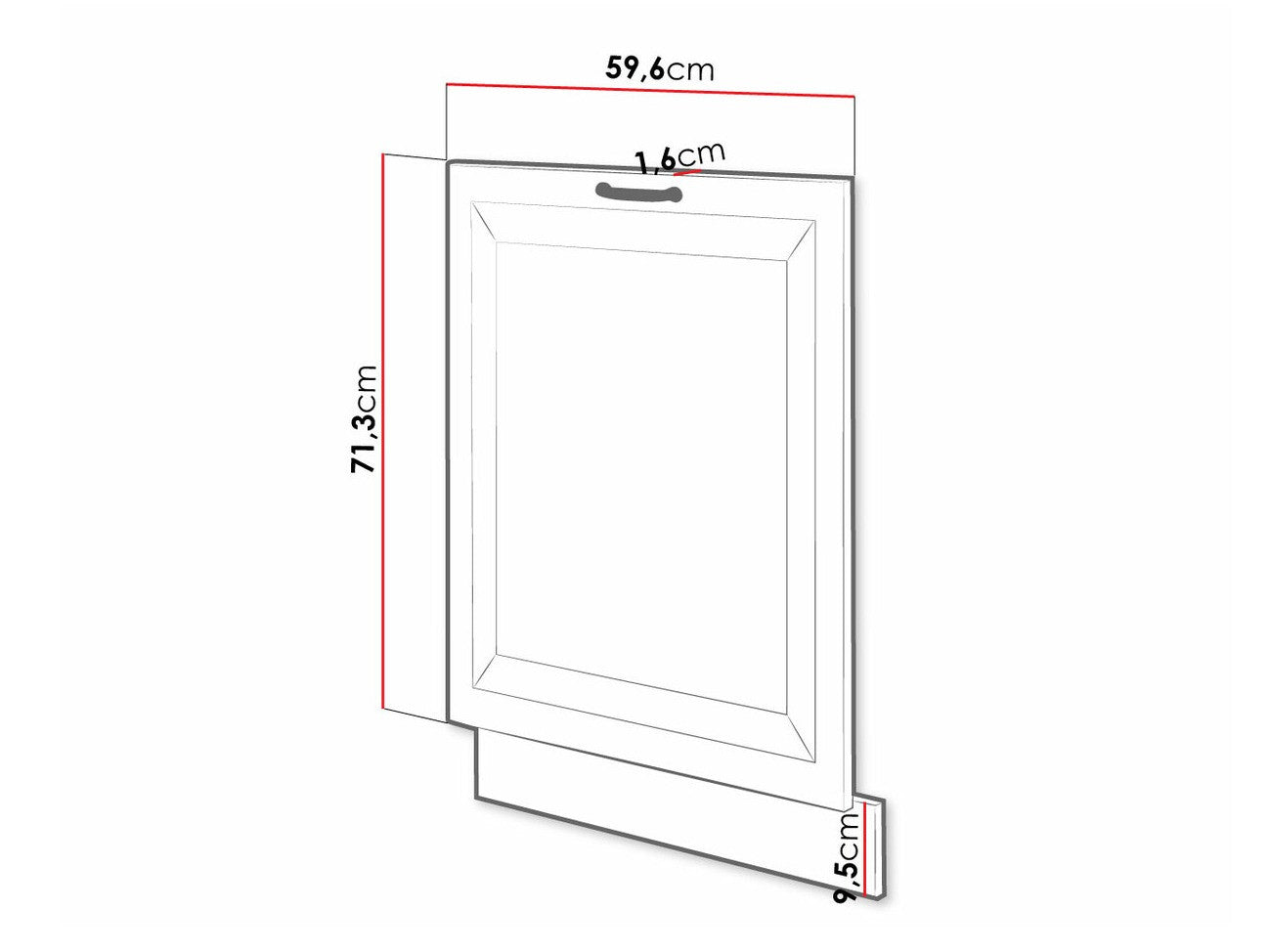 Dør til opvaskemaskine Retro Grey 147