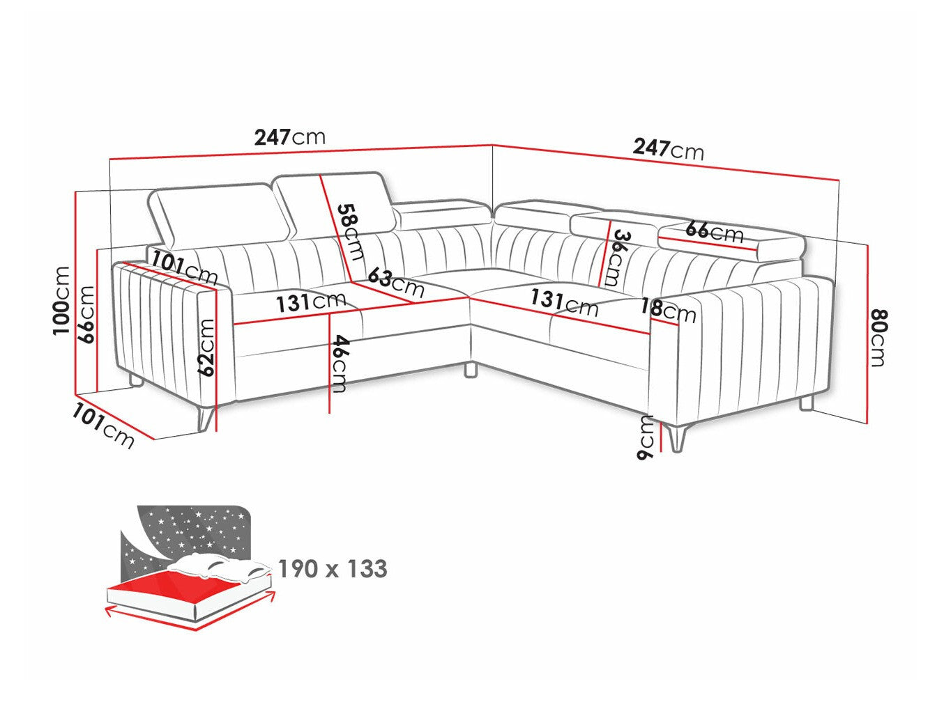 Hjørnesofa Columbus 201