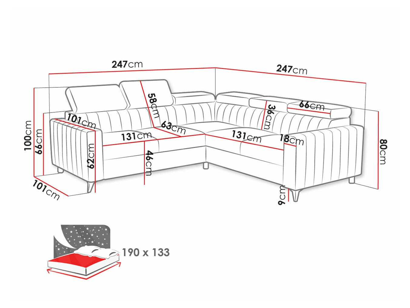 Hjørnesofa Columbus 201