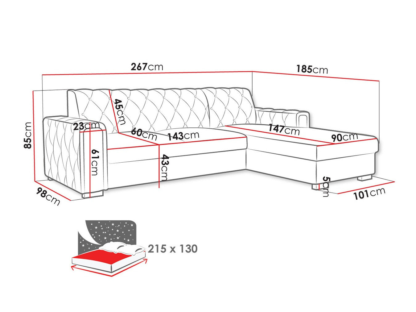 Hjørnesofa Columbus 203