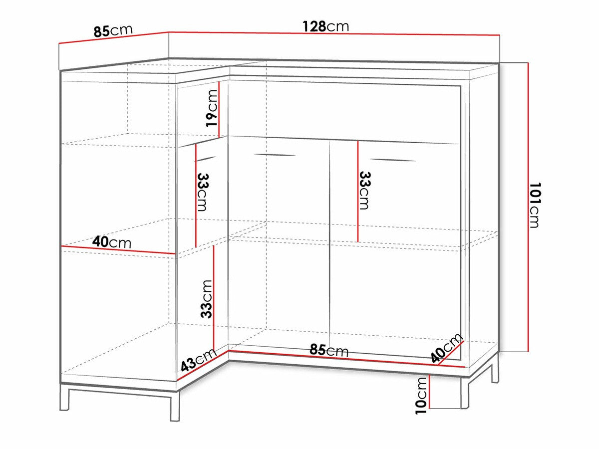 Corner chest of drawers Stanton F126