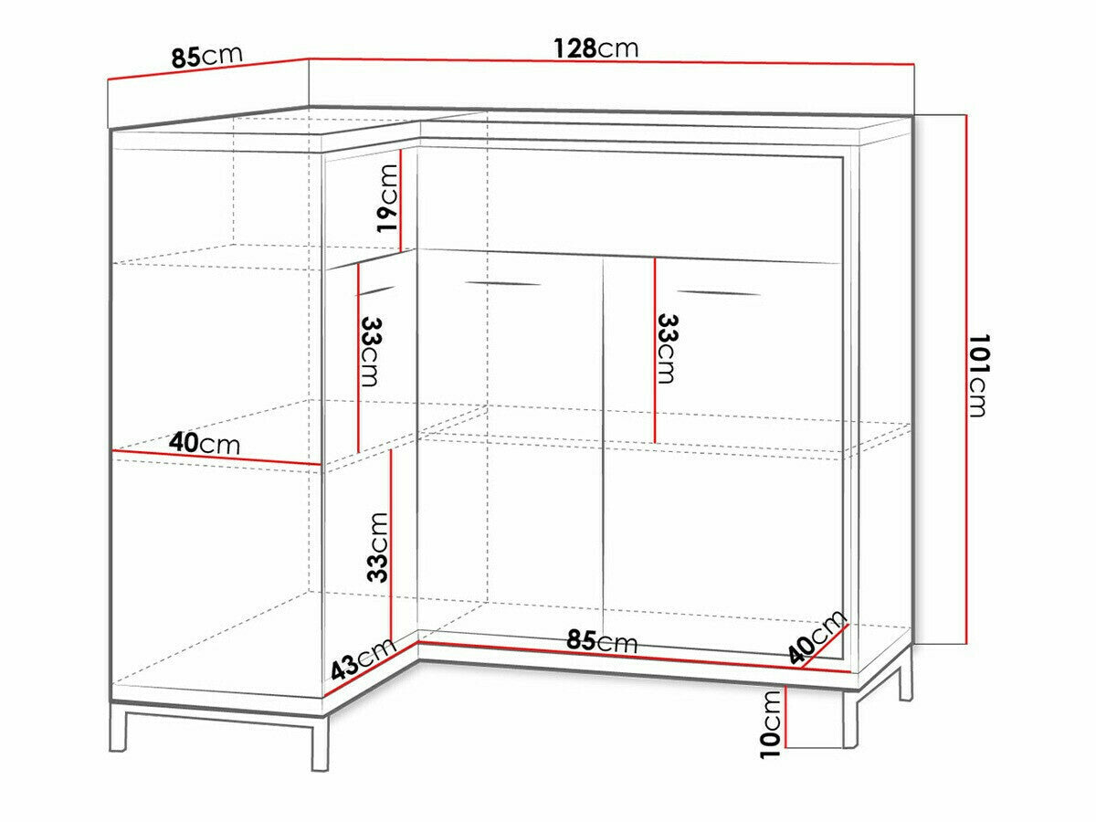 Corner chest of drawers Stanton F106