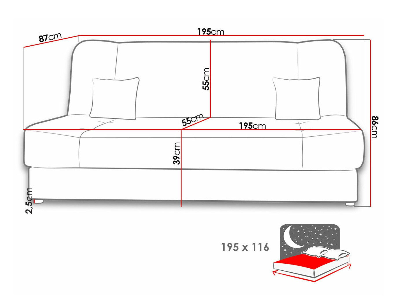 Sovesofa Comfivo 136
