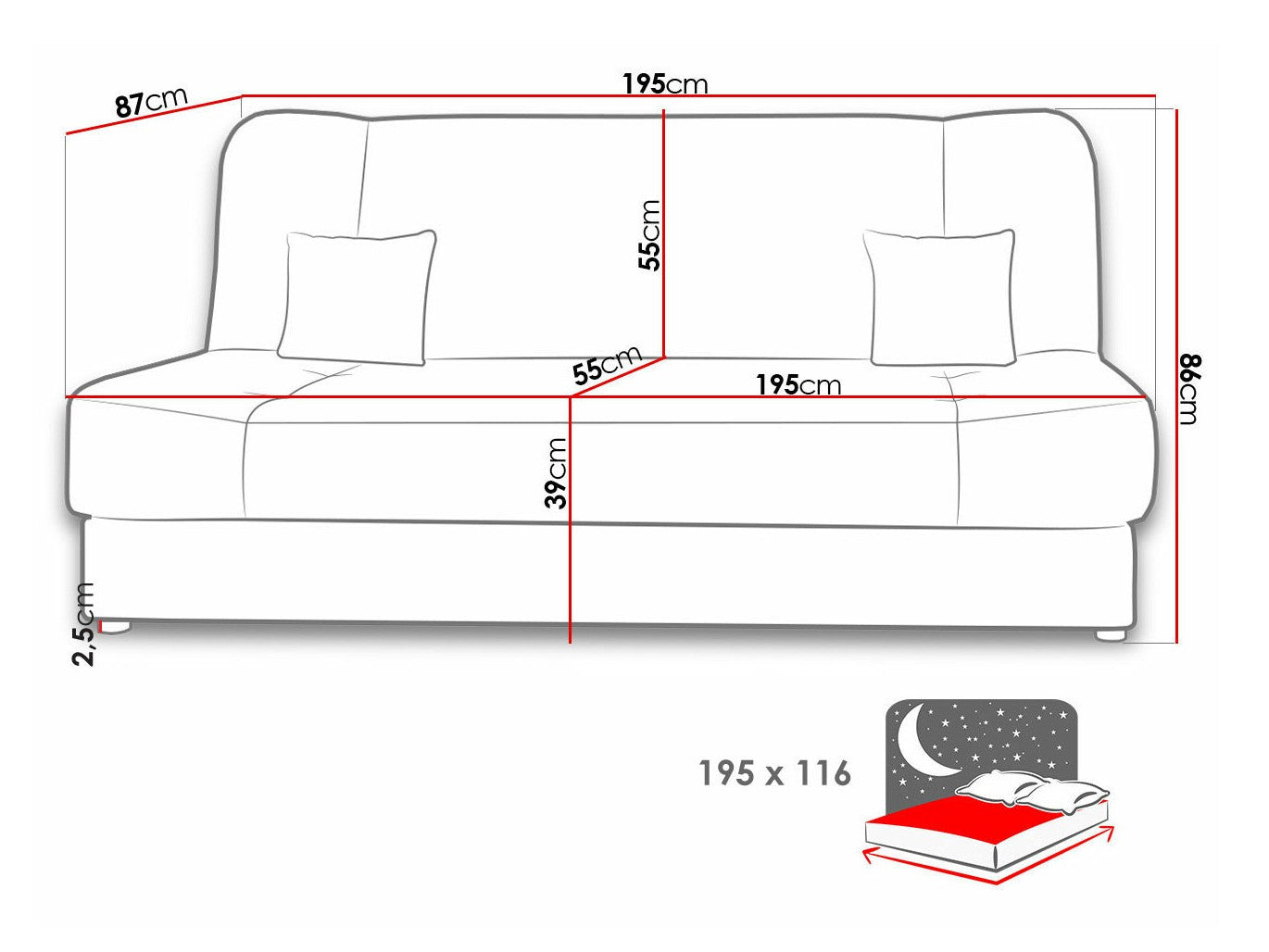 Sovesofa Comfivo 136