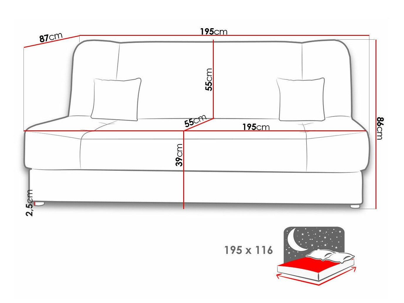 Sovesofa Comfivo 136