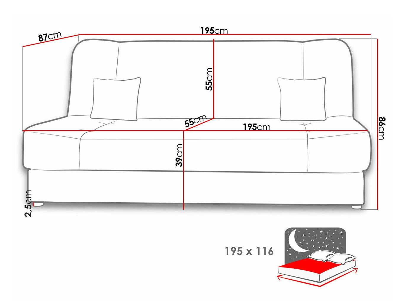 Sovesofa Comfivo 136
