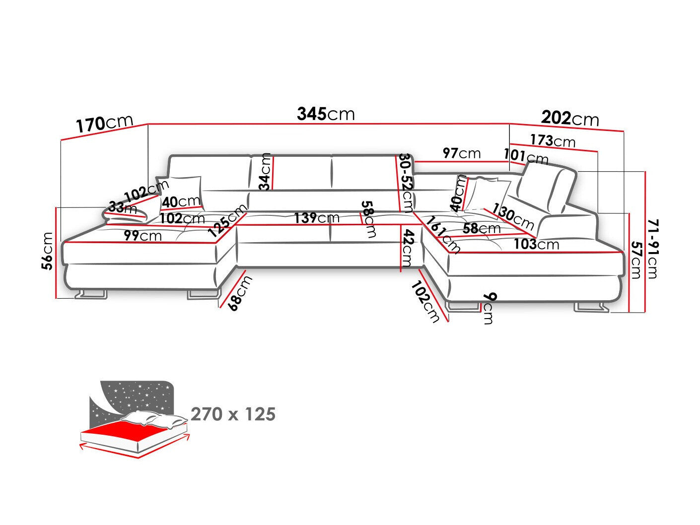 Hjørnesofa Comfivo 138