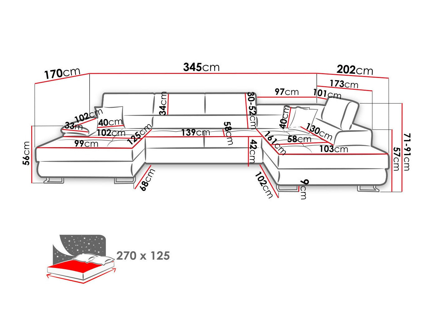 Hjørnesofa Comfivo 138