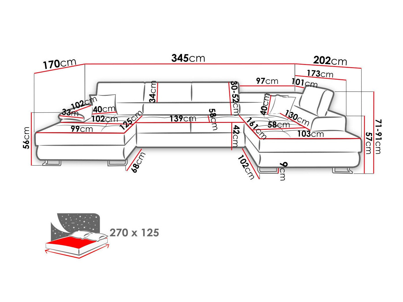 Hjørnesofa Comfivo 138