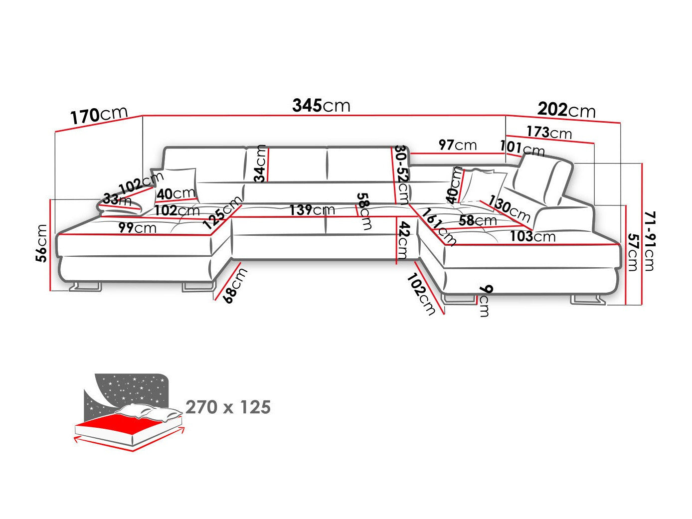 Hjørnesofa Comfivo 138