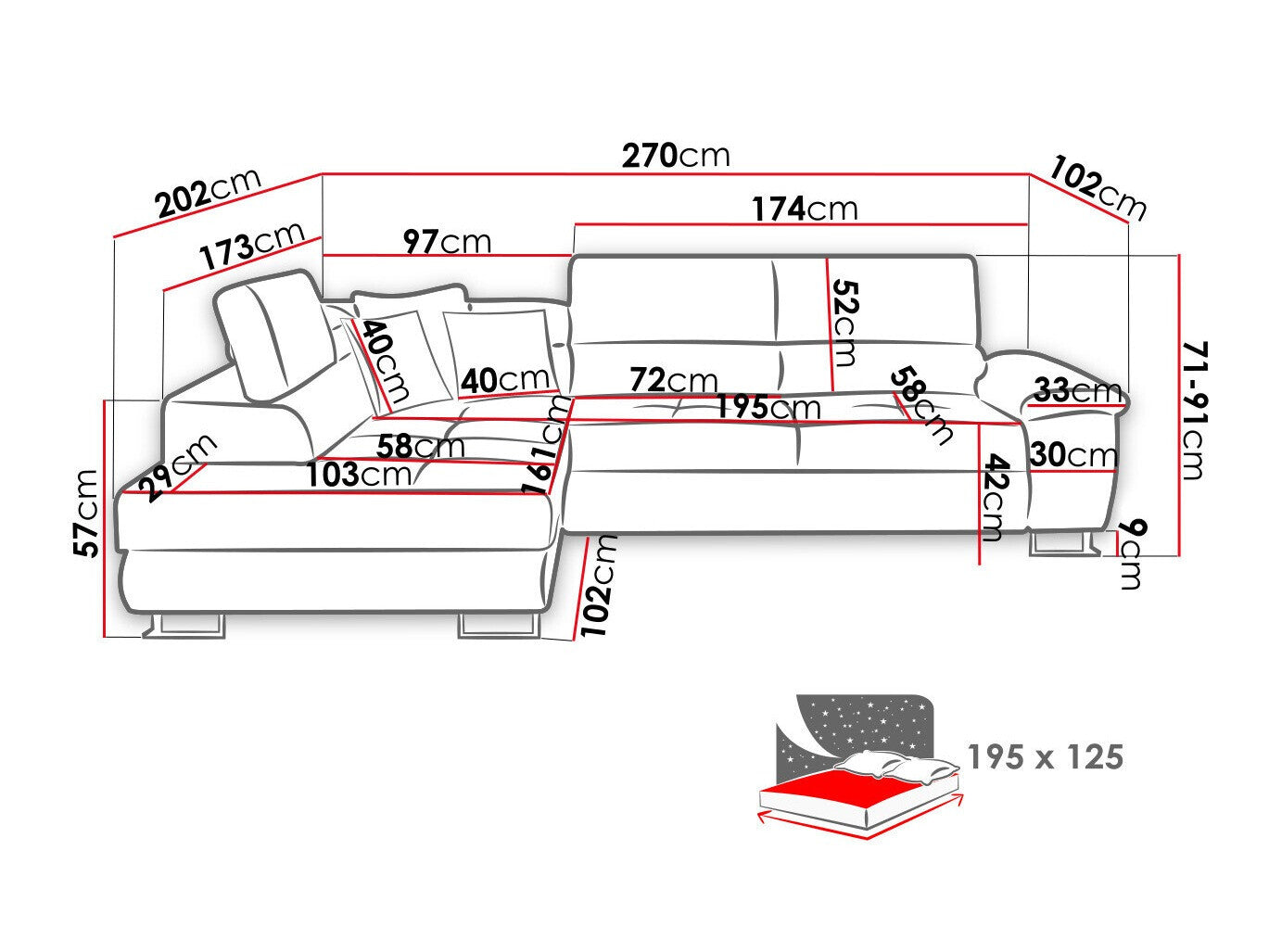 Hjørnesofa Comfivo 139