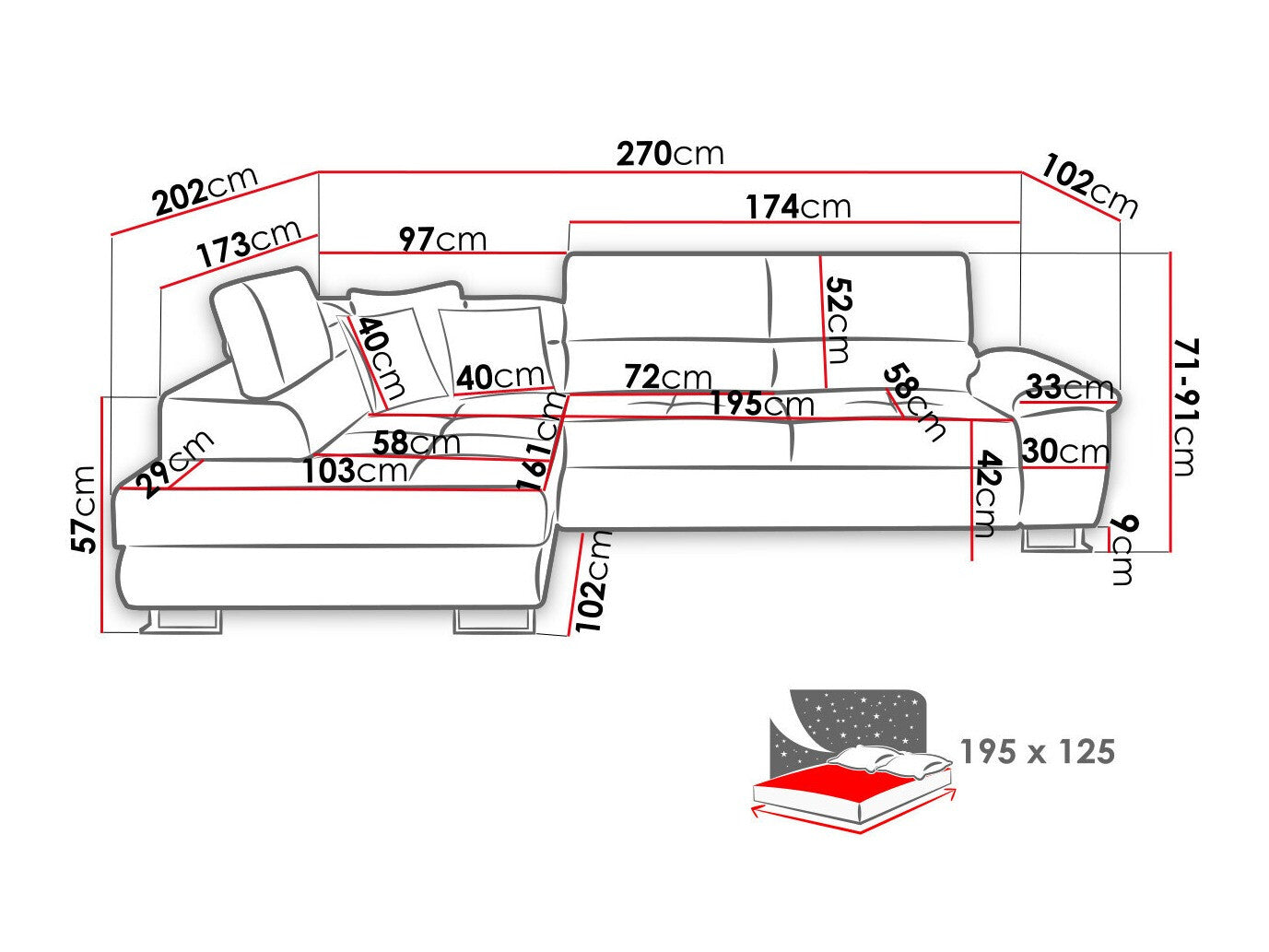 Hjørnesofa Comfivo 139