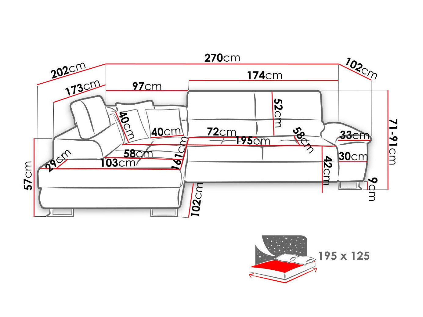 Hjørnesofa Comfivo 139