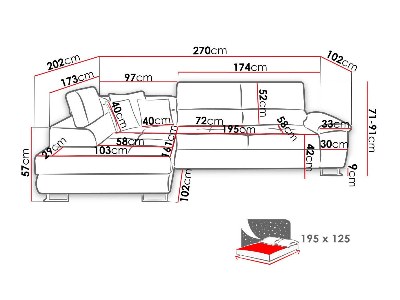 Hjørnesofa Comfivo 139