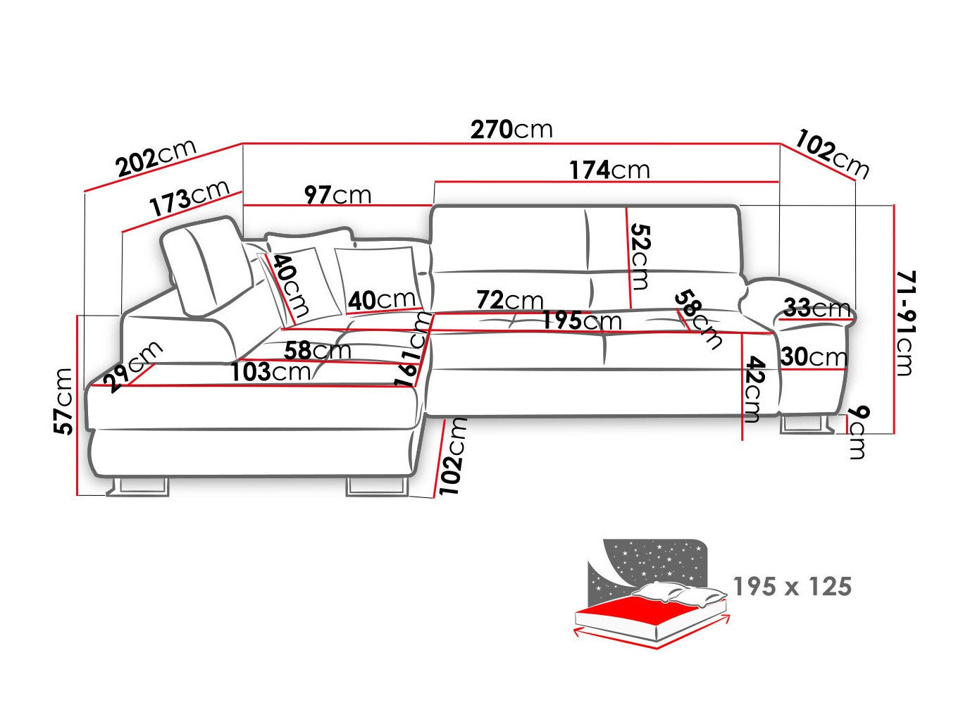Hjørnesofa Comfivo 139