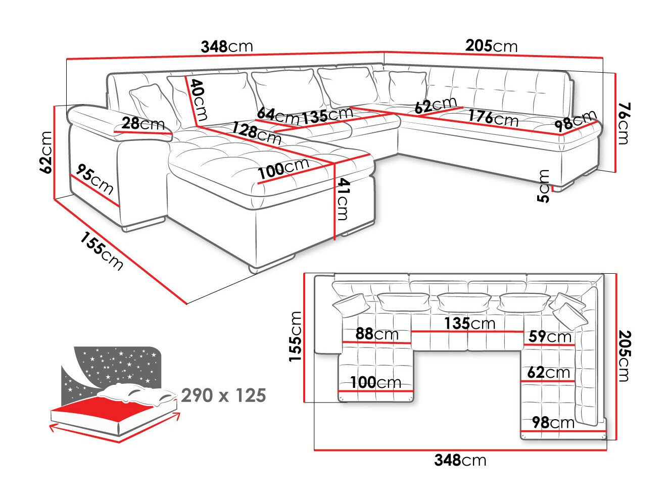 Hjørnesofa Comfivo 128